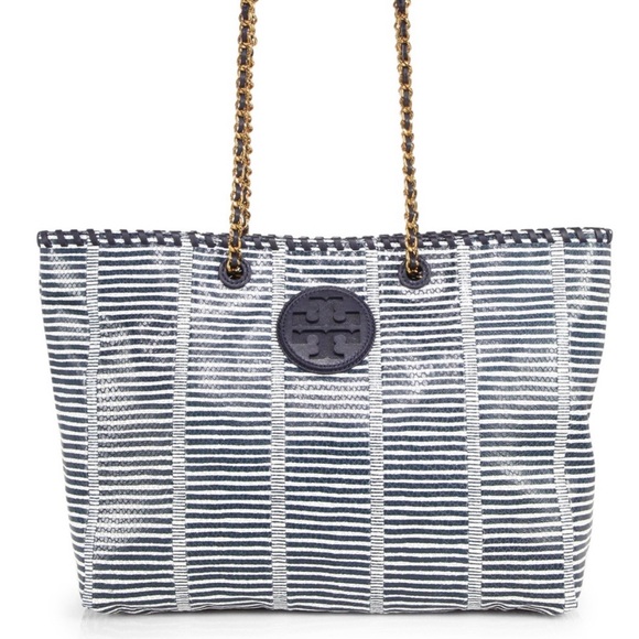 Tory Burch Handbags - Tory Burch Striped Marion Patchwork Tote